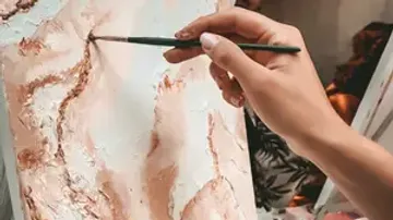 Handbemalung abstrakter Kunst auf Leinwand.