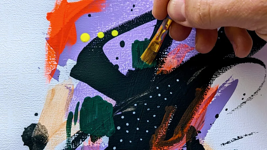 Hand painting abstract art on canvas.