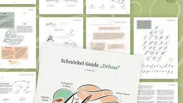 Layout zeigt Kalligraphie- und Typografie-Richtlinien.