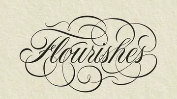 Elegante Schreibschrift mit dekorativen Schwüngen.