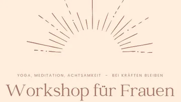 Sonnenstrahldesign mit Text für Workshop.