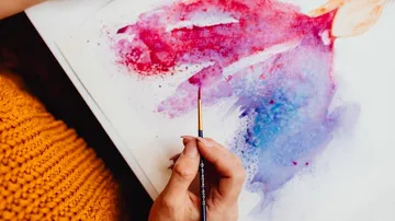Hand malt buntes Aquarellkunstwerk.