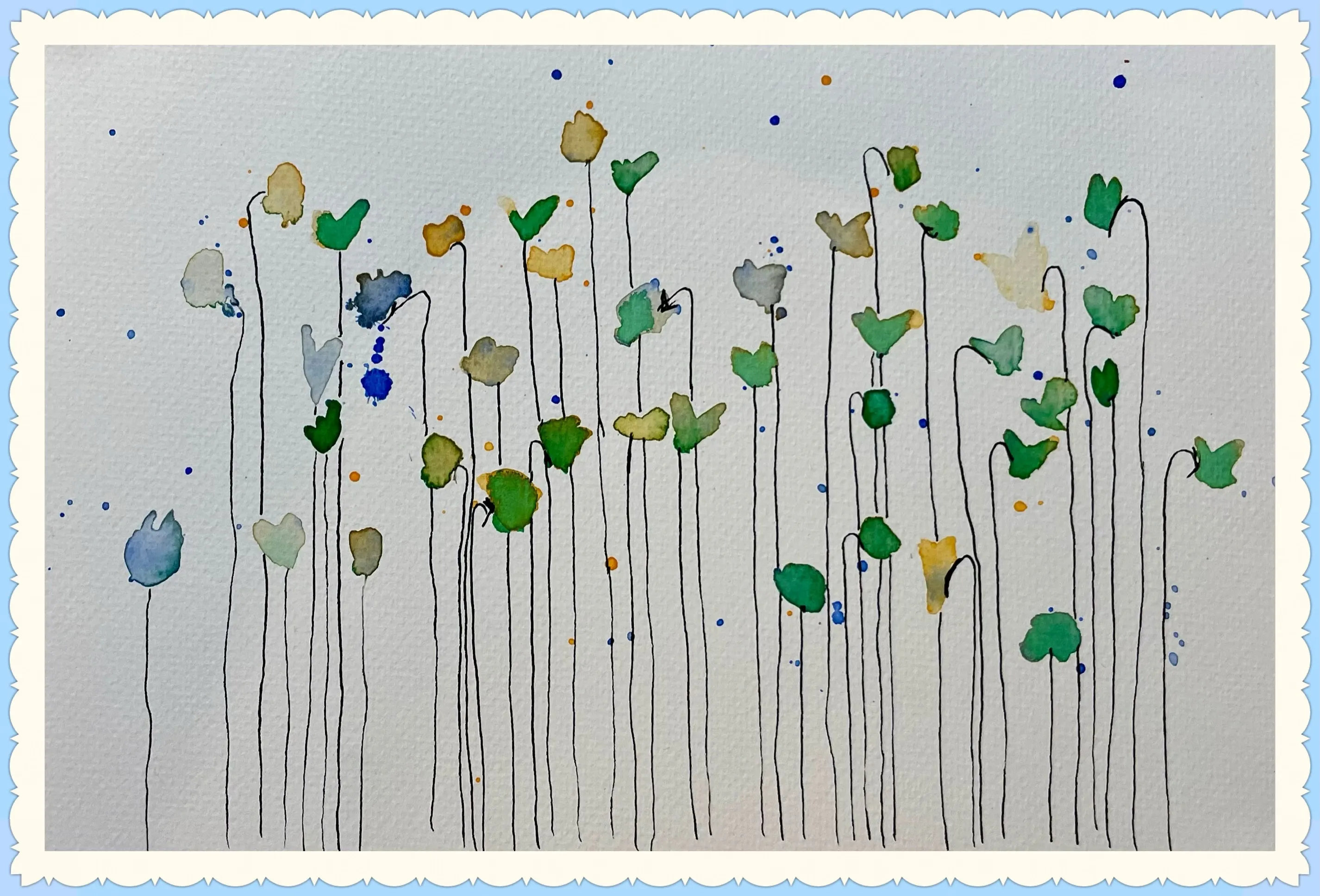 Colorful abstract flowers on white background.