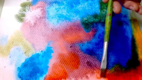 Hand painting colorful abstract watercolor art.