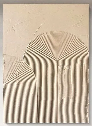 Texturkunst mit geschwungenen Linien auf Leinwand.