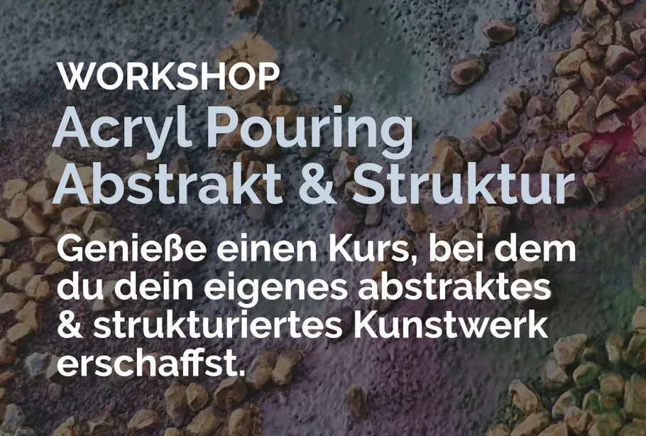 Text auf strukturiertem Hintergrund mit Kieselsteinen.