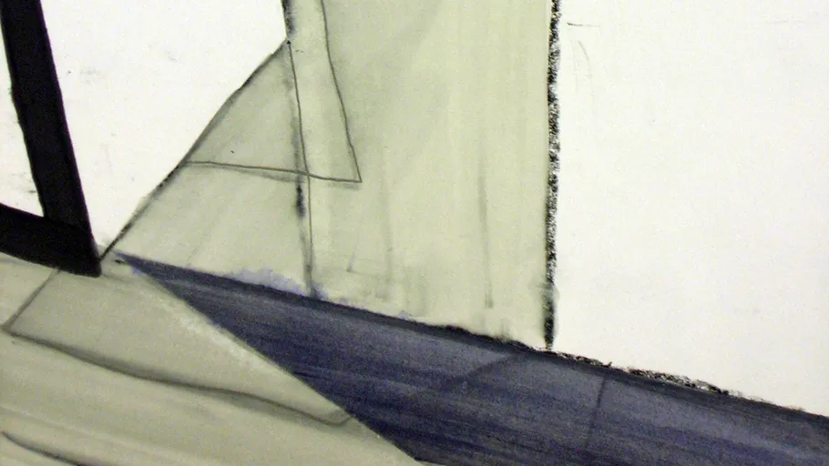 Abstract geometric shapes with muted colors.