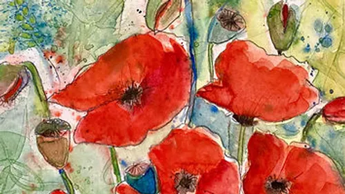 Watercolor course in Braunschweig: poppies for beginners