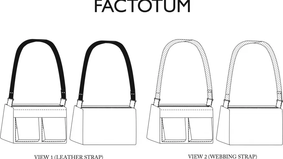 Zwei Taschen mit Leder-, Gewebebändern gezeigt.