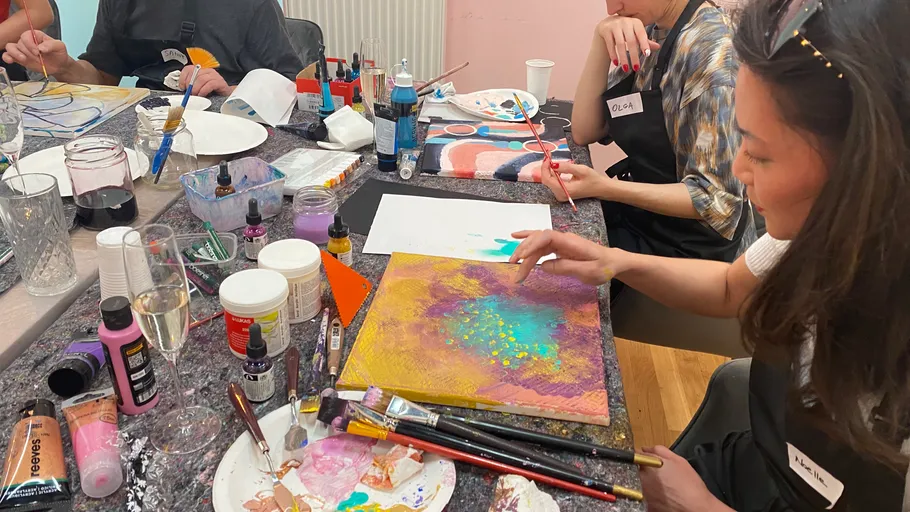 abstract painting workshop by Tina Mona Cohen