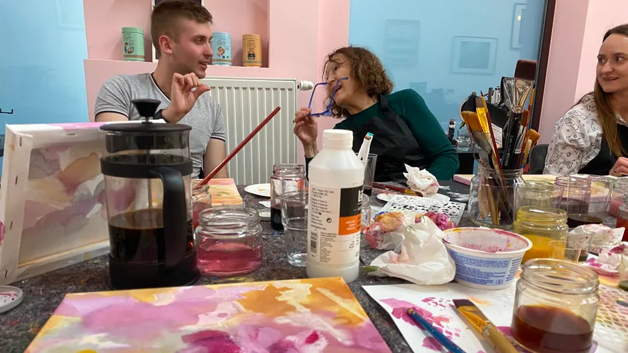 abstract painting workshop by Tina Mona Cohen
