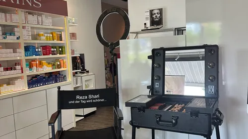 Makeup station in a beauty store.